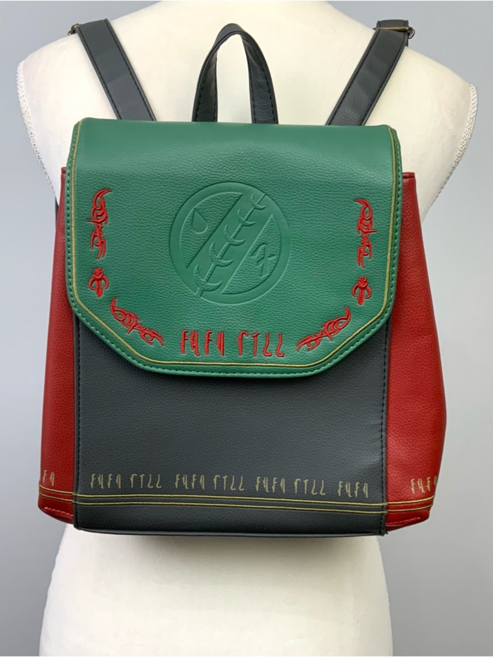 Disney Star Wars X Danielle Nicole Boba Fett Mini Backpack Purse Embroidered